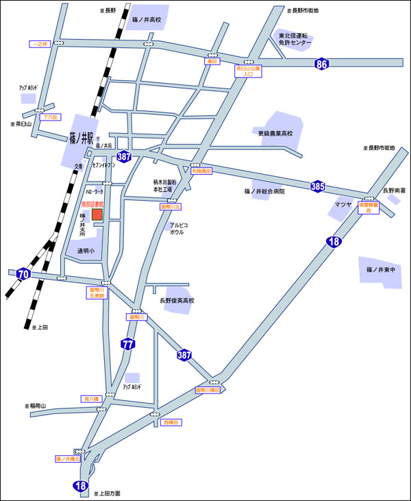 長野市立南部図書館の地図2